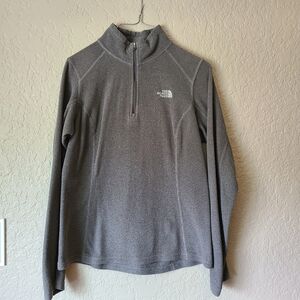 The North Face Gray Quarter Zip Up Fleece with Standing Collar